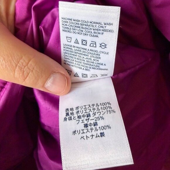 Lands' End Women's Down Puffer Jacket in Magenta Size M (8-10) - Picture 7 of 8